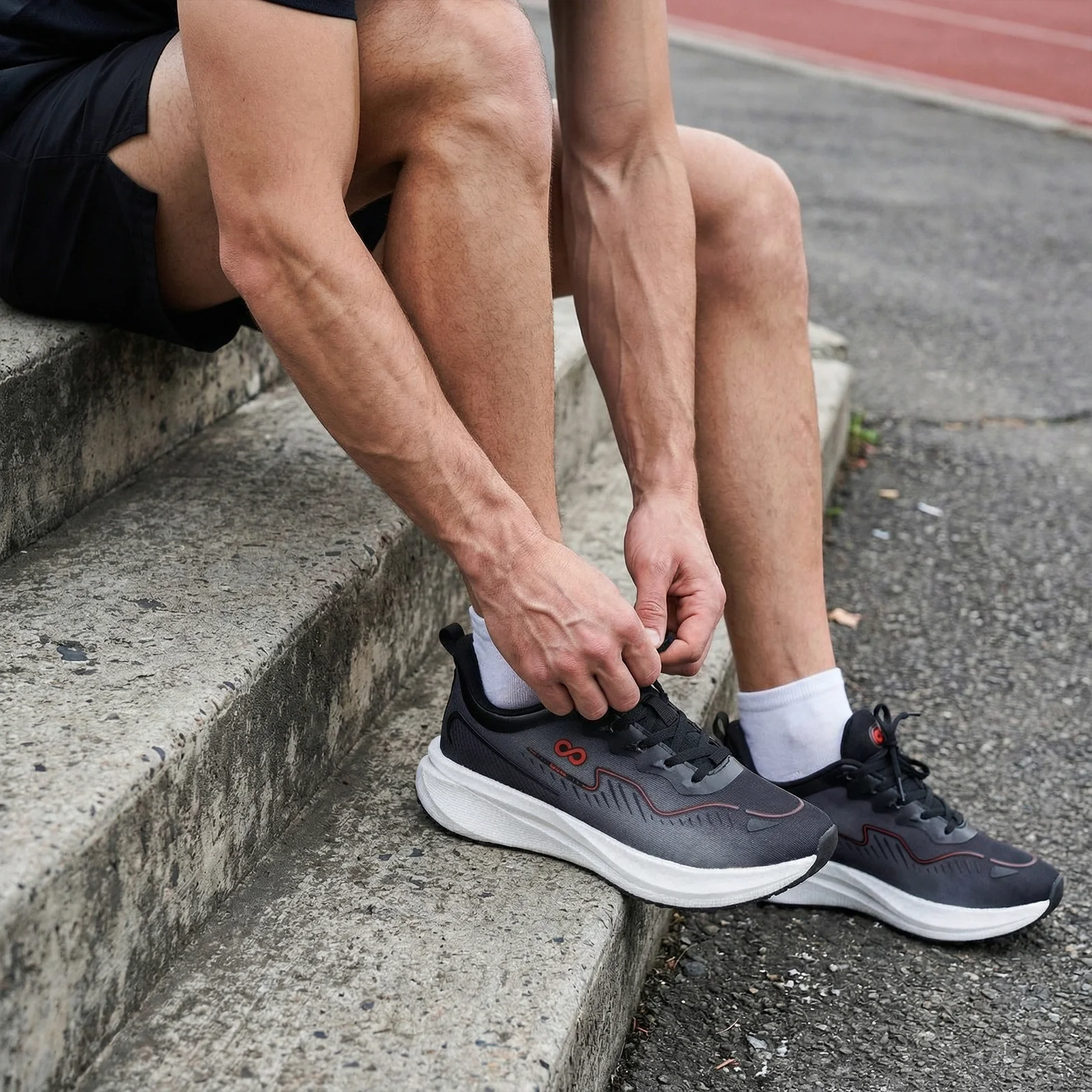 Men's Active Beads Sports Shoes - WS9163 Black - Image 3