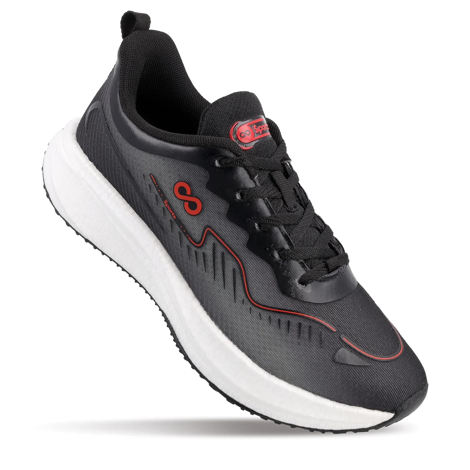 Men's Active Beads Sports Shoes - WS9163 Black - Image 5