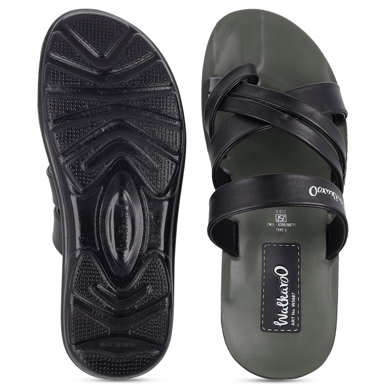 Men's Daily Wear Sandals - W5687 Green - Image 3